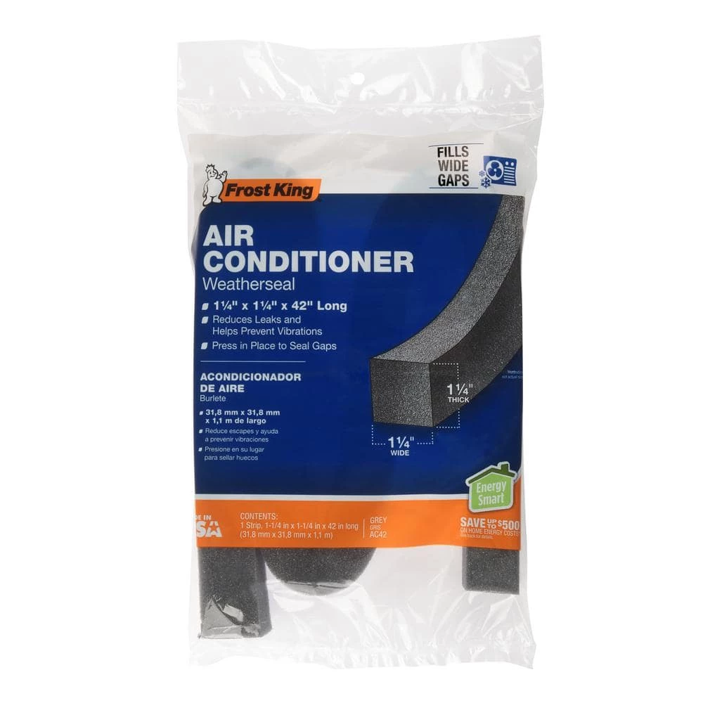 Frost King 1-1/4 in. x 1-1/4 in. x 42 in. Grey Air Conditioner Weatherseal - Image 4