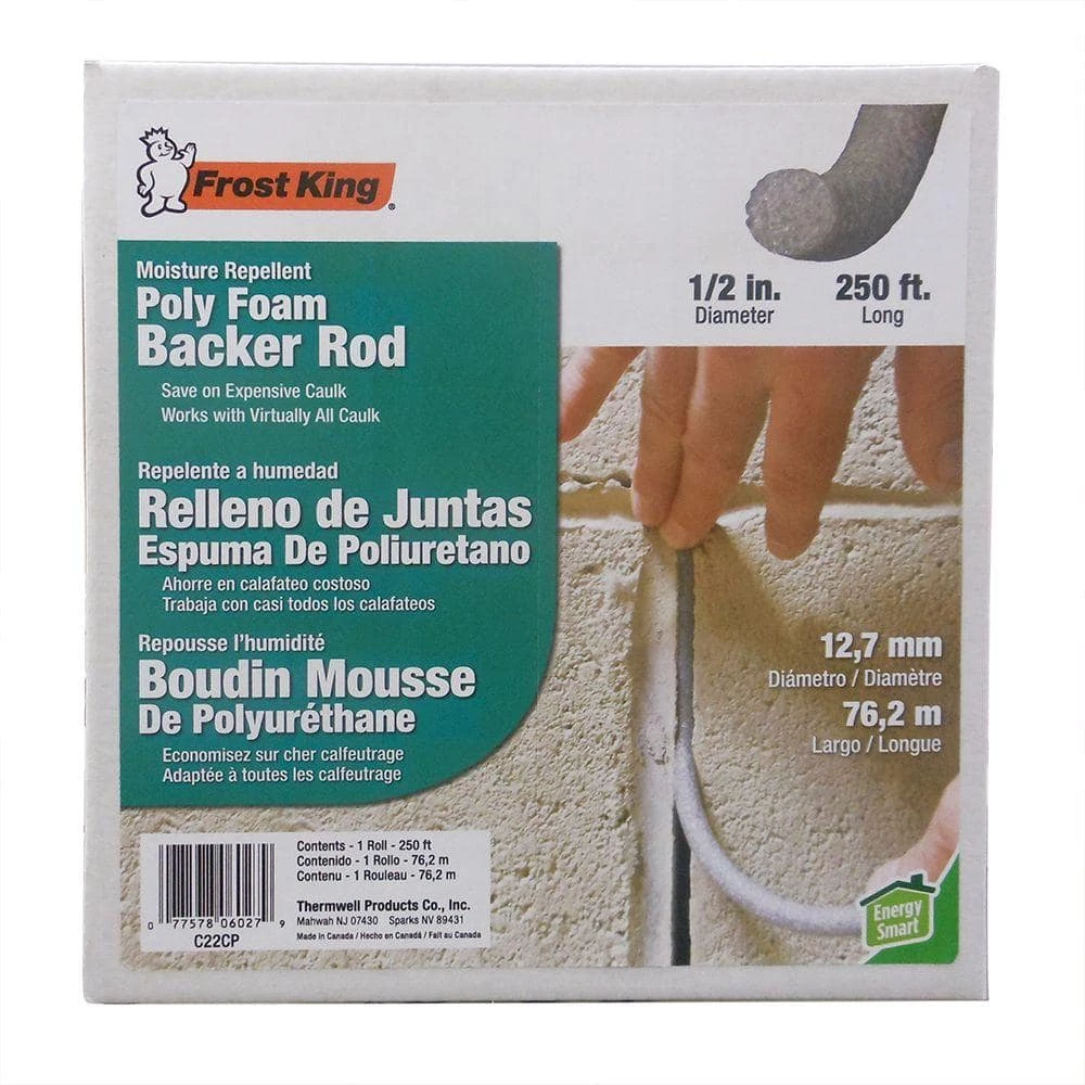 Frost King 1/2 in. x 250 ft. Grey Poly Foam Caulk Saver Contractor Pack - Image 2
