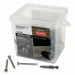 Simpson Strong-Tie #8 x 2-1/4 in. #2 Square, Wafer Head, Type 316 Stainless Steel Fiber-Cement Screw (200-Pack)