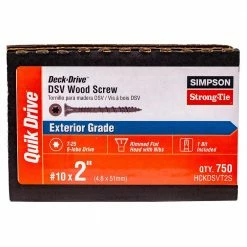 Simpson Strong-Tie #10 x 2 in. T25 6-Lobe, Flat Head, Deck-Drive DSV Collated Wood Screw, Tan (750-Pack)
