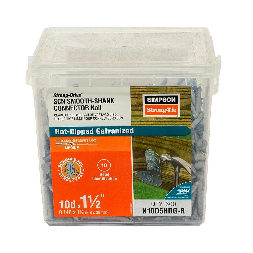Simpson Strong-Tie Strong-Drive 1-1/2 in. x 0.148 in. SCN Smooth-Shank HDG Connector Nail (600-Pack)