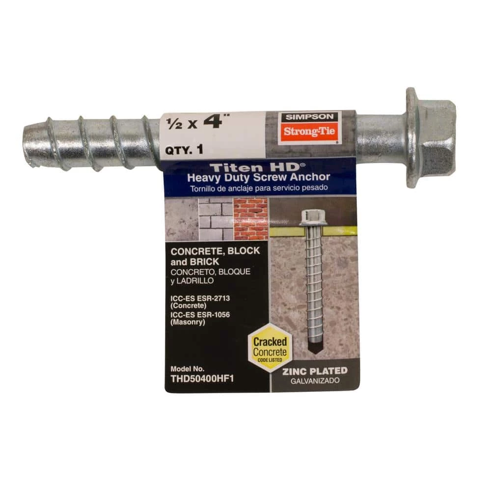 Simpson Strong-Tie Titen HD 1/2 in. x 4 in. Zinc-Plated Heavy-Duty Screw Anchor