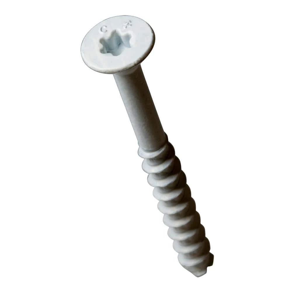 Simpson Strong-Tie 1/4 in. x 3-3/4 in. Flat Head Star Drive White Titen Turbo Concrete Screws (200-Pack) - Image 2