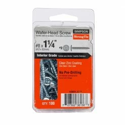 Simpson Strong-Tie #8 x 1-1/4 in. #2 Phillips, Wafer-Head Wood Screw (100-Pack)