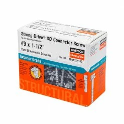 Simpson Strong-Tie #9 x 1-1/2 in. 1/4-Hex Drive, Strong-Drive SD Connector Screw (100-Pack)