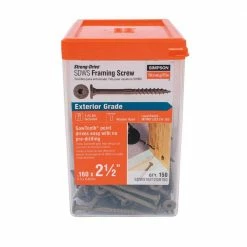 Simpson Strong-Tie 0.160 in. x 2-1/2 in. T25 6-Lobe, Low Profile Head, Strong-Drive SDWS Framing Screw, Quik Guard, Tan (150-Pack)