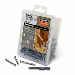 Simpson Strong-Tie #7 x 1-5/8 in. T-15, Trim Head, Type 316 Stainless Steel Deck-Drive DWP Wood Screw (100-Pack)