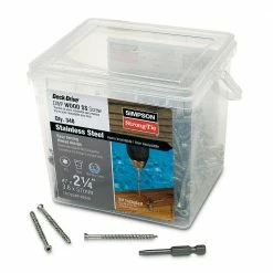 Simpson Strong-Tie #7 x 2-1/4 in. T-15, Trim Head, Type 316 Stainless Steel Deck-Drive DWP Wood Screw (340-Pack)