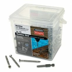 Simpson Strong-Tie #10 x 2-1/2 in. T-25, Flat Head, Type 316 Stainless Steel Deck-Drive DWP Wood Screw (200-Pack)