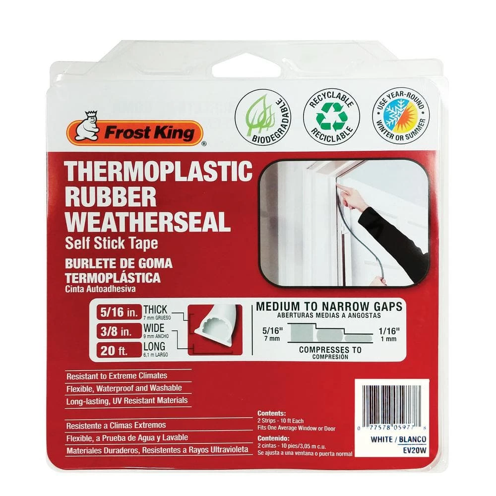 Frost King 3/8 in. x 5/16 in. x 20 ft. White Weatherseal - Image 2